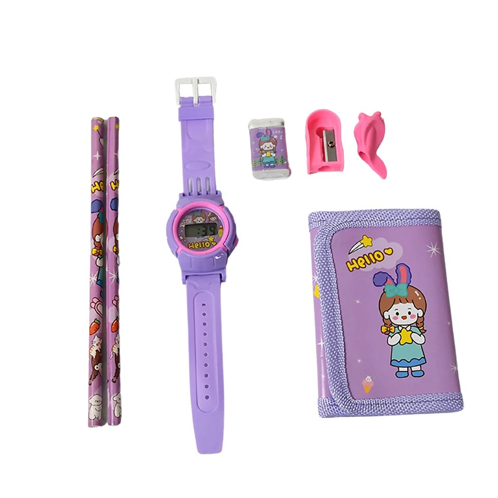Colorful Kids Watch with Stationery Setassorted colour - Toys and Games | Buy online on ZillyBuy