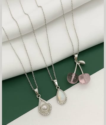 SHANKHRAJ MA LL Silver Pendant ( Pack of 3 )