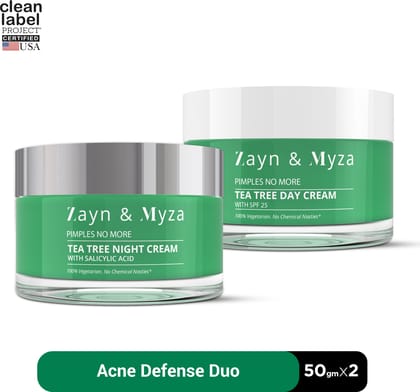 ZM Tea Tree Day Cream and Night Cream for Acne & Dark Spot Control - Combo (50 g)