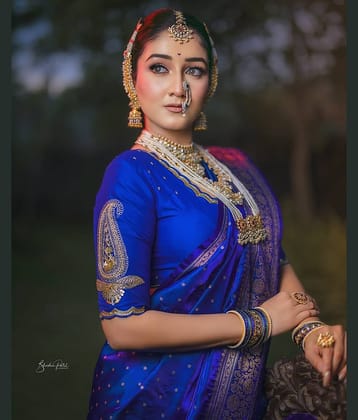 Vastukala Silk Woven Saree With Unstitched Blouse Piece ( Light Blue )