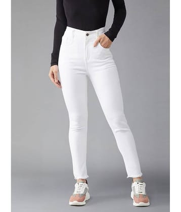 Dolce Crudo - White Denim Skinny Fit Women's Jeans ( Pack of 1 )