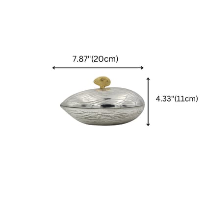 Almond Shaped Decorative Bowl - Silver Almond Shaped Decorative Bowl - Silver