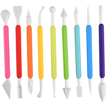STORE77 ® Fondant Sculpture Pen Knife Tools Cake Decorating Hand Tools Pottery Sculpting Modeling Tools for Cake Flower Sculpture Pottery 9 Pcs 18 Design