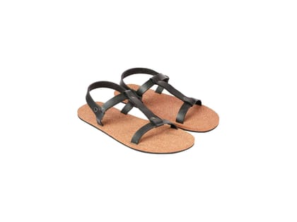 Paaduks Nat T-Strap Waterproof Cork Brown Sandals - UK 6
