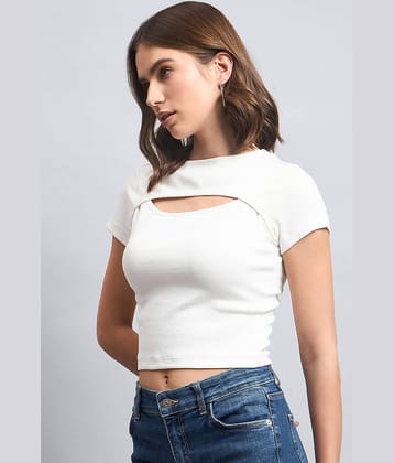 98 Degree North Women's Cotton Crop Top ( Off White )