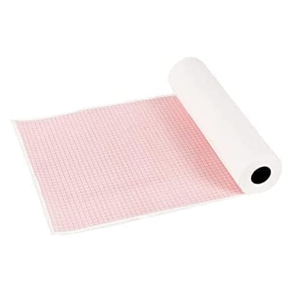 ECG Paper Roll 215mm x 18m - Pack of 2 | Pink Rectangular Thermal Chart Roll | Compatible with Bionet ECG Machine