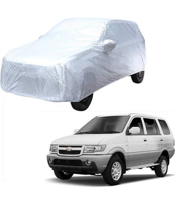 Autoretail Silver Color Dust Proof Car Body Polyster Cover With Mirror Pocket Polyster For Chevrolet Tavera