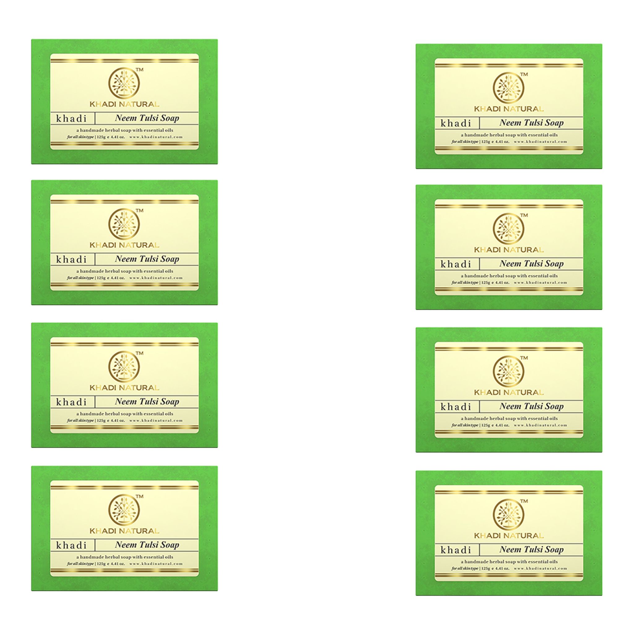 Khadi Natural Neem-Tulsi Soap Combo Pack Of 8 – 125gm Each