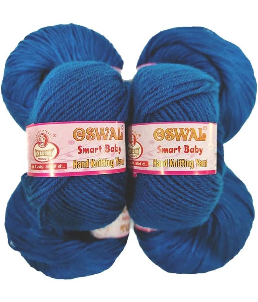 Smart Baby Wool Hand Knitting Soft Fingering Crochet Hook Colour 6pcs (150gms) 25gm Each Ball Shade no.38 Dark Blue