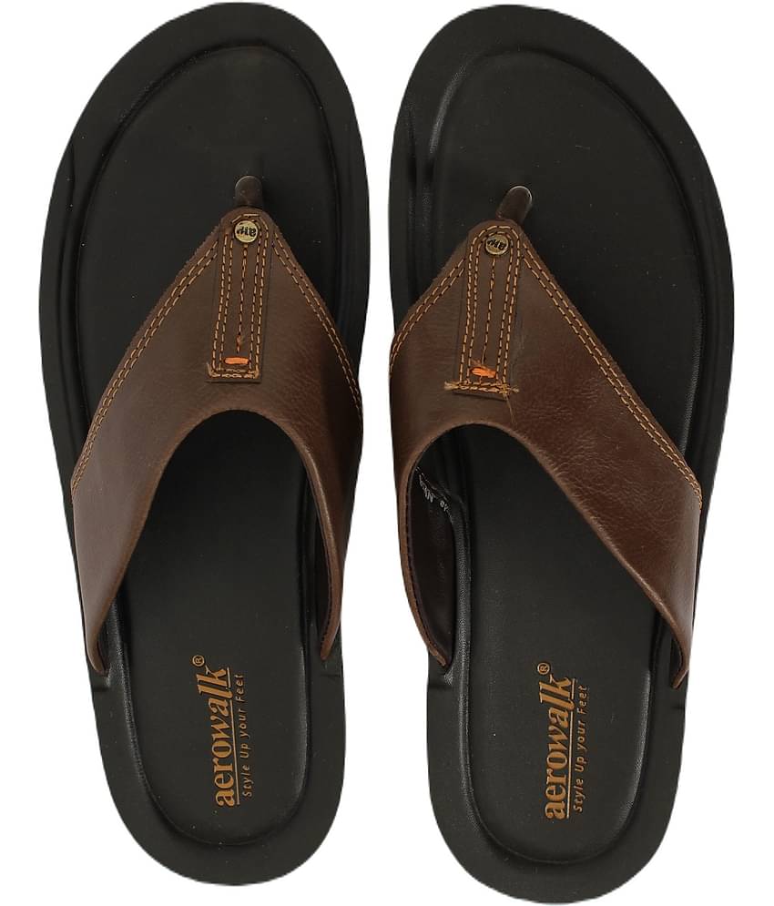 Aerowalk - Tan Men's Thong Flip Flop