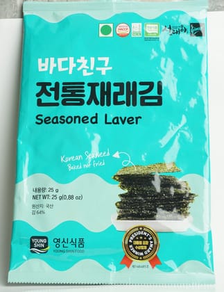 Shangi Seasoned Laver Snack (25g) | Roasted Korean Seaweed with Olive Oil | Healthy Crispy Snack