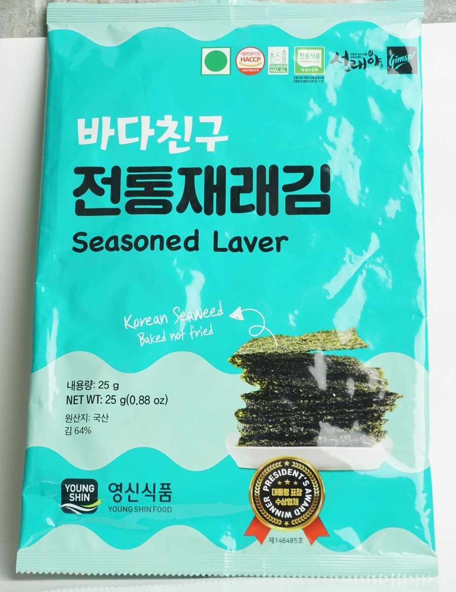 Shangi Seasoned Laver Snack (25g) | Roasted Korean Seaweed with Olive Oil | Healthy Crispy Snack