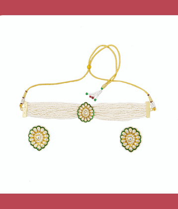 gilher Golden Pearls Necklace Set ( Pack of 1 )