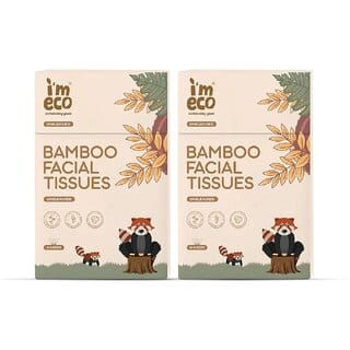 IMECO Bamboo Pocket Tissue  Ultra-Soft Travel Friendly Facial Wipe  10 Pulls Per Pack  Pack of 2