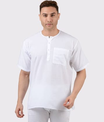 Maharaja - White Cotton Men's Regular Kurta ( Pack of 1 )