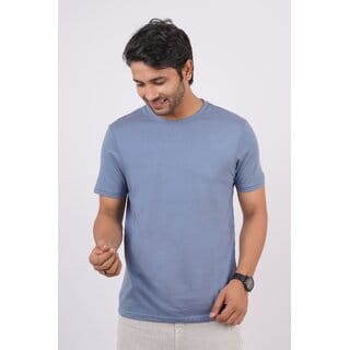 Red Line Mens Blue Solid 100% Cotton Round Neck T-Shirt Red Line Mens Blue Solid 100% Cotton Round Neck T-Shirt