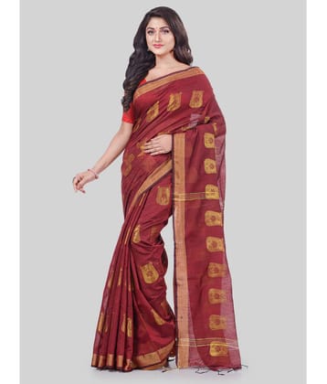 Desh Bidesh - Brown Cotton Blend Saree With Blouse Piece ( Pack of 1 ) - Brown