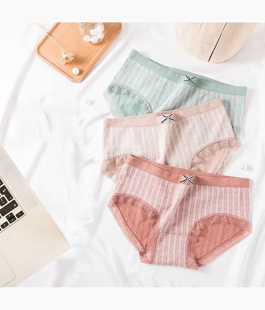 Flenzy Pack of 3 Nylon Hipster For Women ( Multicolor4 )