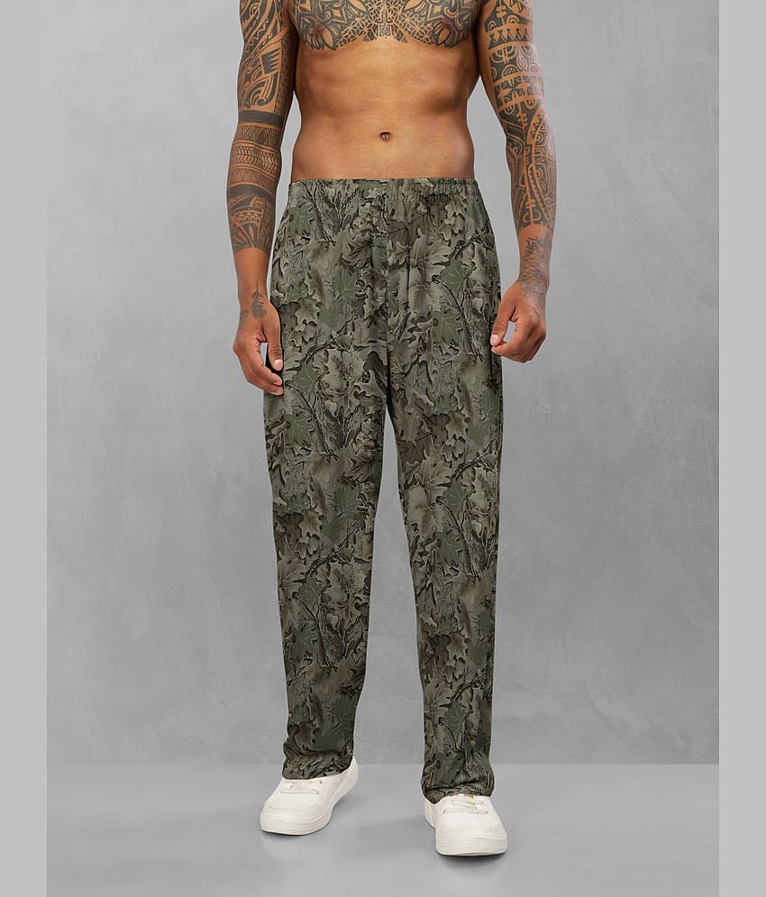 BULLMER Olive Green Cotton Blend Men's Trackpants ( Pack of 1 )