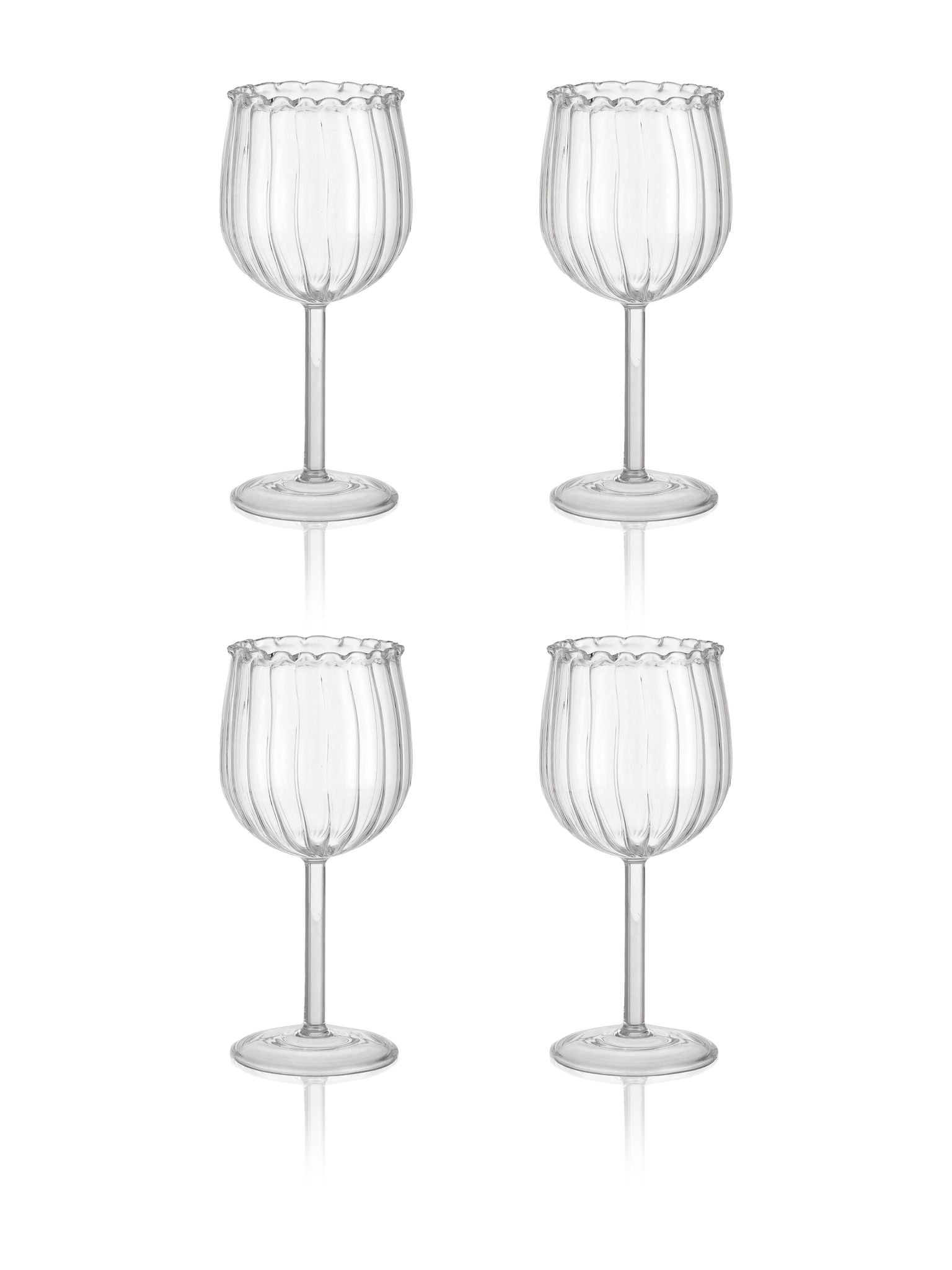 Rose shaped Red Wine Glass-Pack Of 4