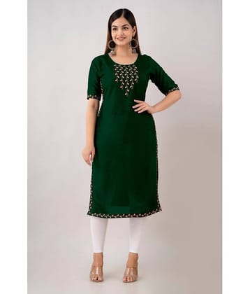 Kapadia - Green Rayon Women's Straight Kurti ( Pack of 1 )