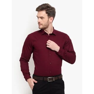 Baleshwar Mens Maroon Slim Fit Casual Shirt (Pack of 1)