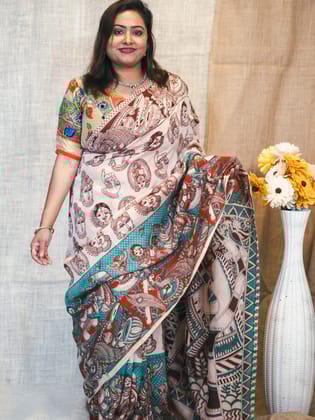 silk kalamkari Saree