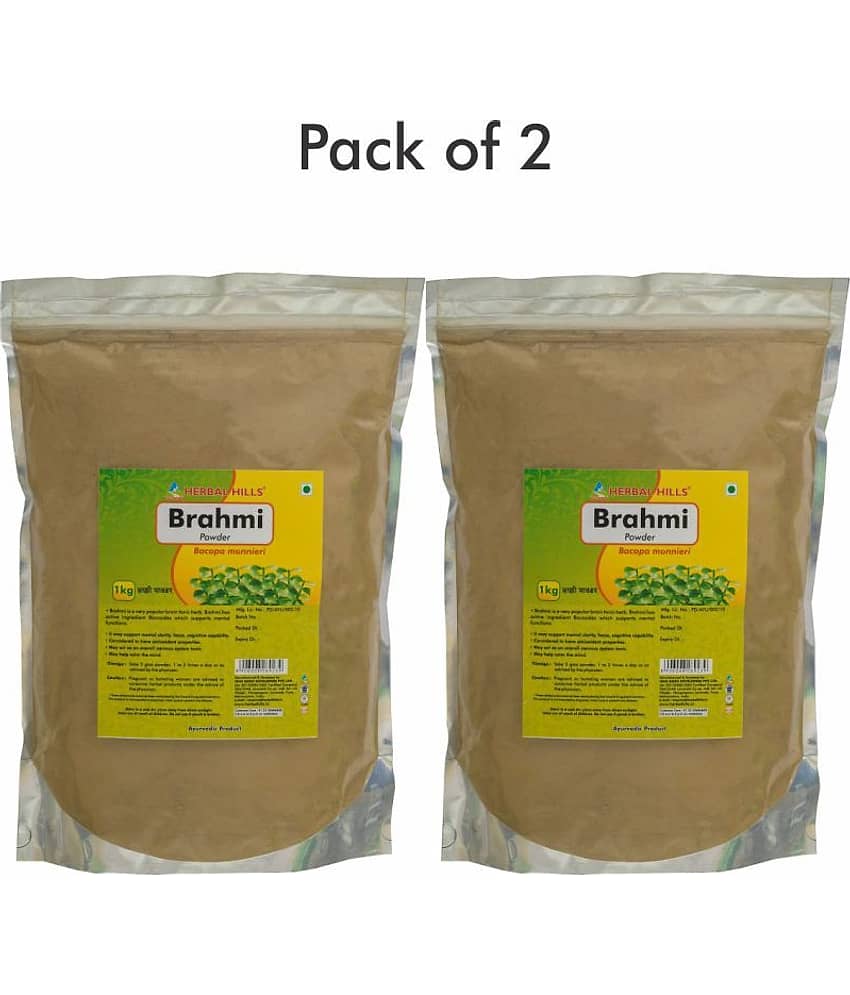 Herbal Hills Brahmi Powder - 1 kg powder - Pack of 2 Powder 1 mg