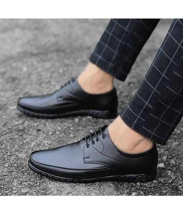 Aadi Black Men's Derby Formal Shoes