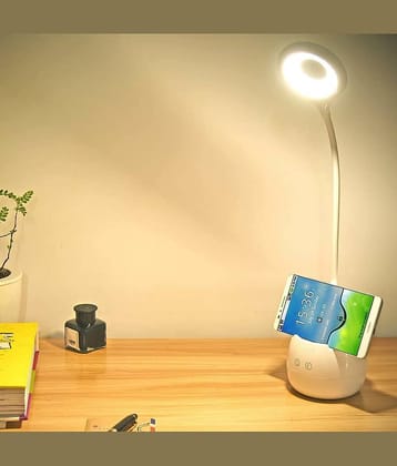 IDOLESHOP - White Study Table Lamp ( Pack of 1 )