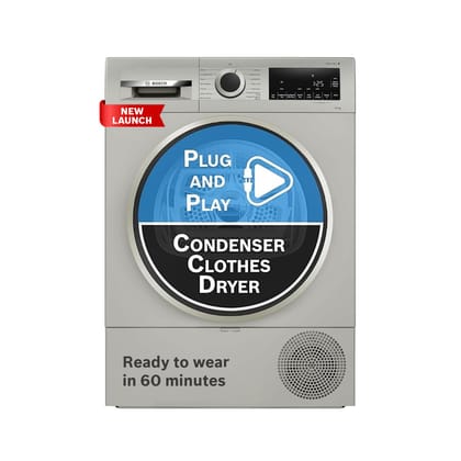 Bosch 10 kg Fully Automatic Front Load heat Pump Tumble Dryer | 100% Drying, 0% Effort | 5 Drying Options | Reduces 99.9% Allergens | Ready-to-Wear No Crease (2026 model, WQG2520XIN, Silver Inox) Bosch 10 kg Fully Automatic Front Load heat Pump Tumble Dr