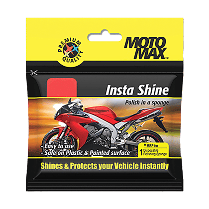 Motomax Insta Shine Disposable Polishing Sponge - Cleans Vehicles, Removes Oil & Dirt, For Exterior Care, 1 pc