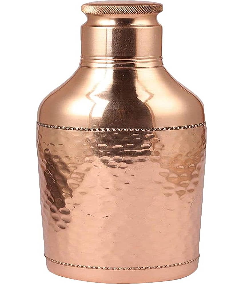 Shakuntla Vintage Hammered Copper Bottle Gold Copper Water Bottle 1000 mL ( Set of 1 )