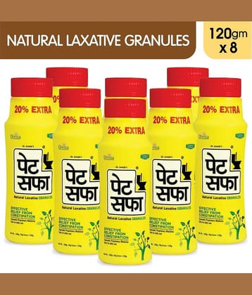 Pet Saffa Natural Laxative Granules 120Gm, Pack of 8 (Helpful In Constipation, Gas, Acidity, Kabz), Ayurvedic Medicine