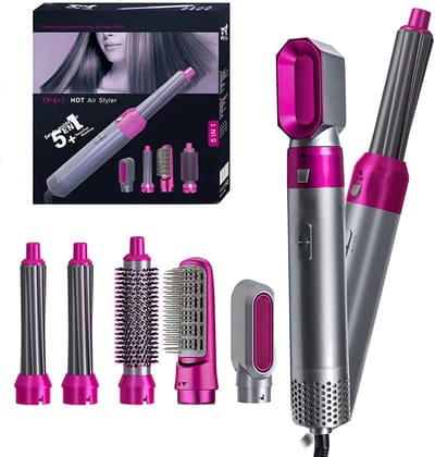 Tusmad 5 IN 1 Hair Styler Dryer Comb Air Styler Hair Dryer hair straightener Multifunctional Styling Tool Fast Heating Crimper Wand Manual Curler in All Hair Type Curling Stick Set,for Women Iron