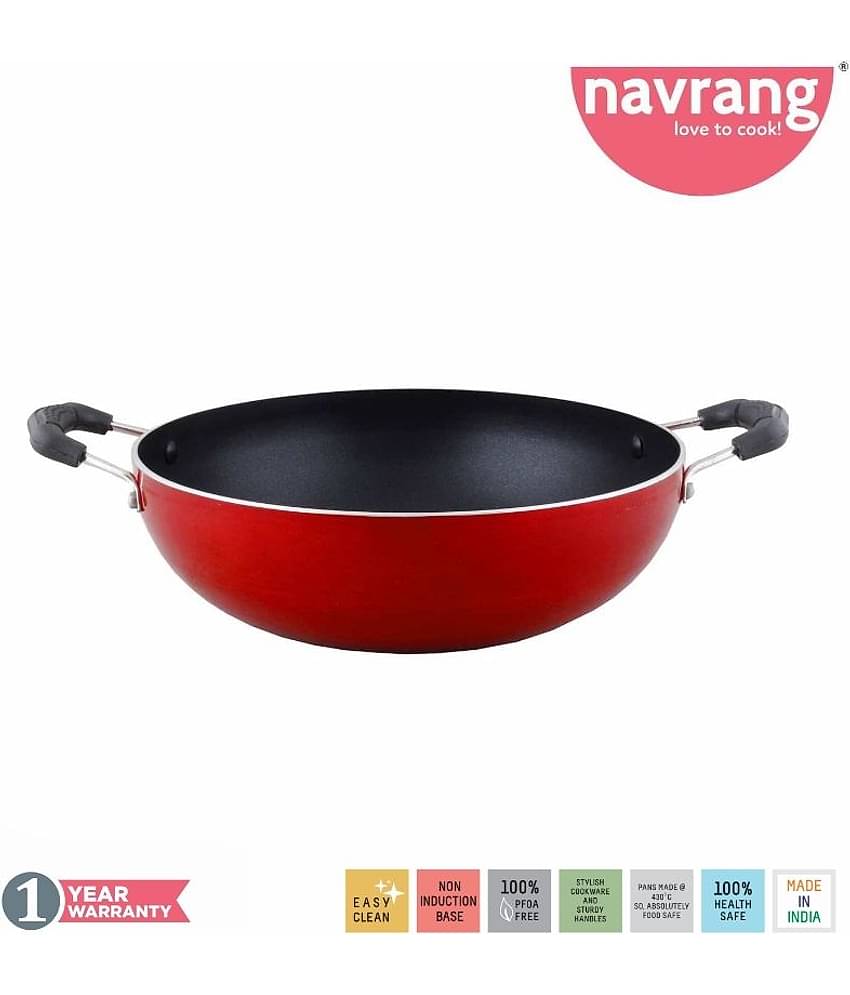 Navrang Medium Non-Stick Deep Kadhai 2200 mL NON-INDUCTION