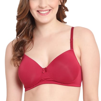Solid Red Wireless, Seamless Bra-32B