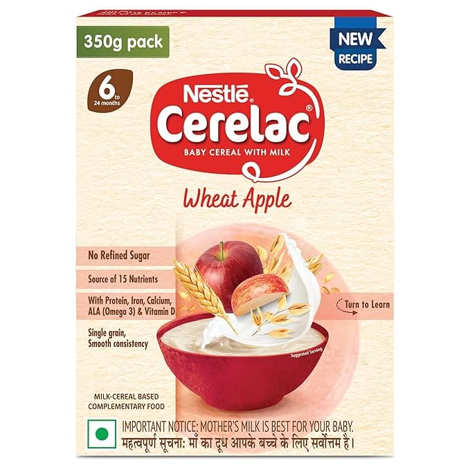 Nestle Cerelac Baby Cereal With Milk, Wheat Apple - From 6 Months