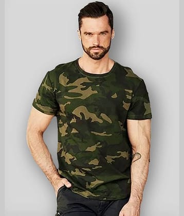 Leotude Pack of 1 Cotton Regular Fit Men's T-Shirt ( Green )
