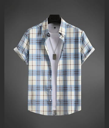 BEAUE Poly Cotton Regular Fit Printed Half Sleeves Men's Casual Shirt - White ( Pack of 1 )