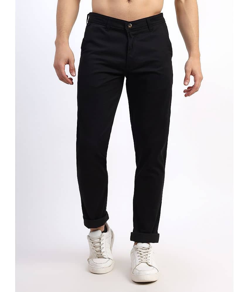 plounge Slim Flat Men's Chinos - Black ( Pack of 1 )