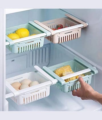 dust n shine Multicolor 4 Pcs Expandable Fridge Rack