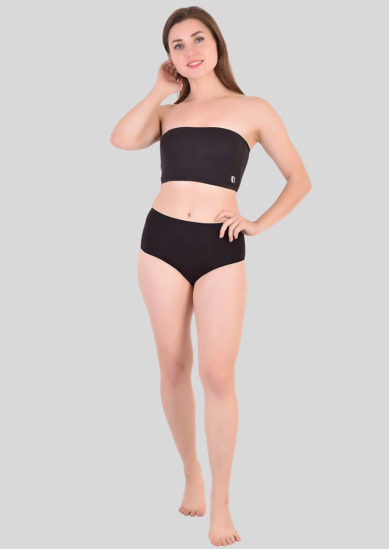 Bamboo Fabric Tube Top | Black Bustier Bra