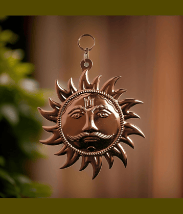 NAVYAKSH Brass Sun God Idol ( 20 cm )
