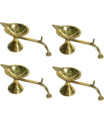 A & H ENTERPRISES - Aarti Diya Pital Diya Handle 4 Pieces ( Pack of 4 )