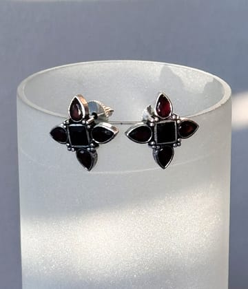 charcoal  Petal Stud Earrings