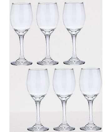AFAST Classic Whisky Glass Glass Plain Wine Glasses 250 ml ( Pack of 6 ) Transparent