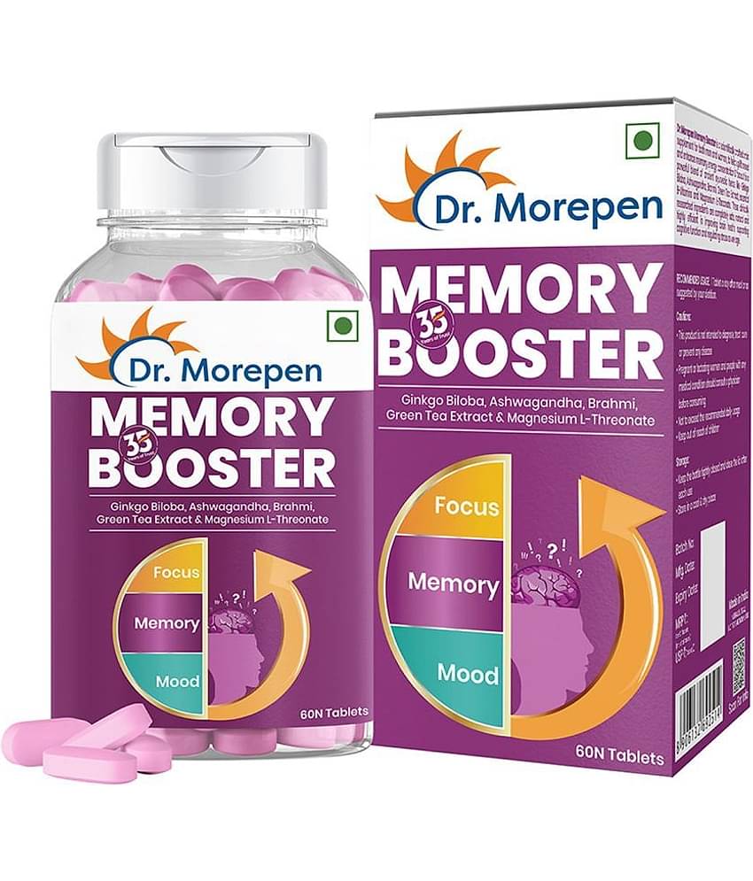 Dr. Morepen Memory Focus & Mood Tablets with GABA, Ashwagandha & Chamomile for Brain Health (60 Nos)