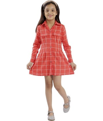 Kids Cave Pack of 1 Girls Rayon Shirts ( Orange )