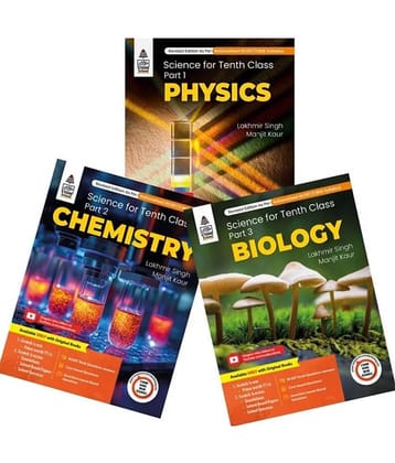 S Chand's Lakhmir Singh Science Class 10 Part 1 Physics + Part 2 Chemistry + Part 3 Biology - Set of 3 Books (For 2025-26 Exam)